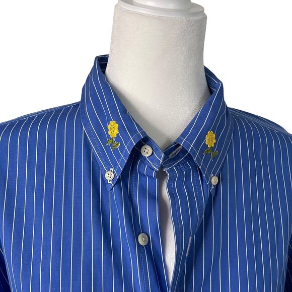 Ralph Lauren reworked collared shirt with added vintage daisy flower patches - Picture 2 of 8